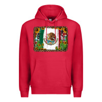 Cardinal mexican flag background with cactus and sunflower Premium Hoodie - Jasminsmagicworld