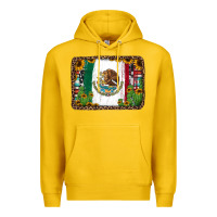 Lemon mexican flag background with cactus and sunflower Premium Hoodie - Jasminsmagicworld