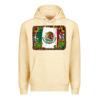 Pina Colada mexican flag background with cactus and sunflower Premium Hoodie - Jasminsmagicworld