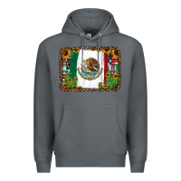 Rock mexican flag background with cactus and sunflower Premium Hoodie - Jasminsmagicworld