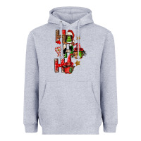 Heather Grey ho ho ho afro gnomes Heavyweight Hoodie - FaDigitalArtStudio