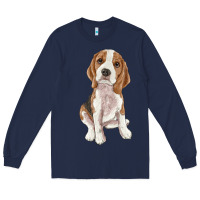 Navy beagle Long Sleeve Tee - RanaPortraitStore
