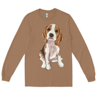 Toasted Coconut beagle Long Sleeve Tee - RanaPortraitStore
