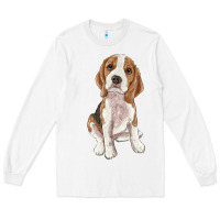 White beagle Long Sleeve Tee - RanaPortraitStore