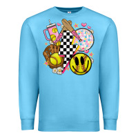 Ocean Blue retro softball Premium Sweatshirt - JahusDesignShop