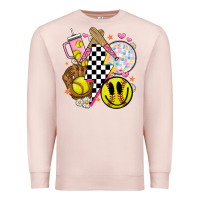Pale Pink retro softball Premium Sweatshirt - JahusDesignShop