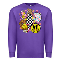 Purple retro softball Premium Sweatshirt - JahusDesignShop