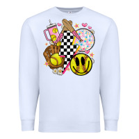 White retro softball Premium Sweatshirt - JahusDesignShop