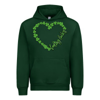 Forest Green shamrock heart felling lucky Urban Hoodie - MaliasSmallBusiness