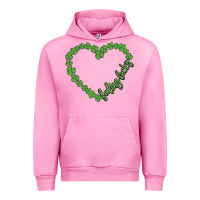 Fuchsia Pink shamrock heart felling lucky Urban Hoodie - MaliasSmallBusiness