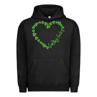 Pigment Black shamrock heart felling lucky Urban Hoodie - MaliasSmallBusiness