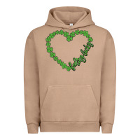 Pigment Burro shamrock heart felling lucky Urban Hoodie - MaliasSmallBusiness