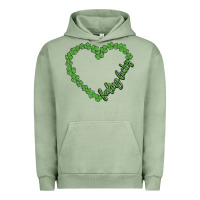 Pigment Oil Green shamrock heart felling lucky Urban Hoodie - MaliasSmallBusiness