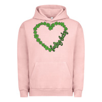 Pigment Salmon shamrock heart felling lucky Urban Hoodie - MaliasSmallBusiness