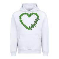 White shamrock heart felling lucky Urban Hoodie - MaliasSmallBusiness