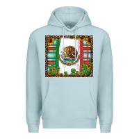 Blue Mist mexican flag background with cactus and sunflower tumbler Premium Hoodie - Jasminsmagicworld