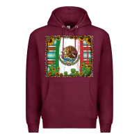 Burgundy mexican flag background with cactus and sunflower tumbler Premium Hoodie - Jasminsmagicworld