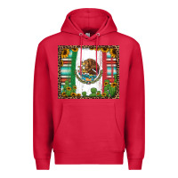 Cardinal mexican flag background with cactus and sunflower tumbler Premium Hoodie - Jasminsmagicworld