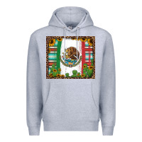 Heather Grey mexican flag background with cactus and sunflower tumbler Premium Hoodie - Jasminsmagicworld