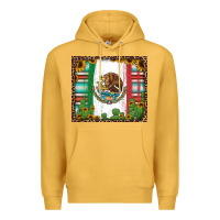 Mustard mexican flag background with cactus and sunflower tumbler Premium Hoodie - Jasminsmagicworld