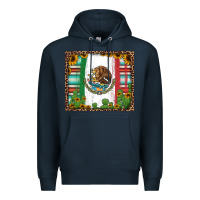 Navy mexican flag background with cactus and sunflower tumbler Premium Hoodie - Jasminsmagicworld