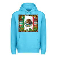 Ocean Blue mexican flag background with cactus and sunflower tumbler Premium Hoodie - Jasminsmagicworld