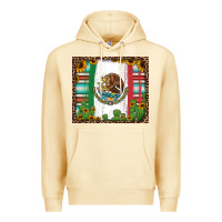 Pina Colada mexican flag background with cactus and sunflower tumbler Premium Hoodie - Jasminsmagicworld