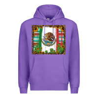 Purple mexican flag background with cactus and sunflower tumbler Premium Hoodie - Jasminsmagicworld
