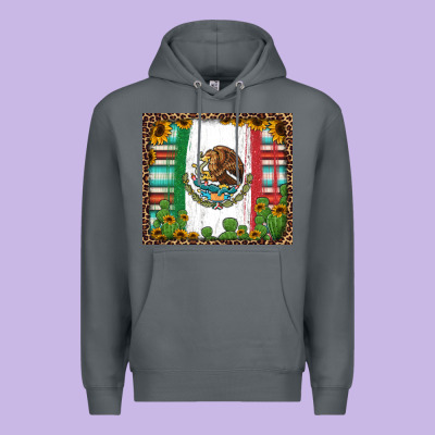 Mexican Flag Background With Cactus And Sunflower Tumbler Premium Hoodie Designed By Jasminsmagicworld
