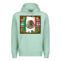 Seafoam mexican flag background with cactus and sunflower tumbler Premium Hoodie - Jasminsmagicworld