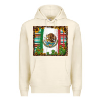 Tofu mexican flag background with cactus and sunflower tumbler Premium Hoodie - Jasminsmagicworld