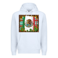 White mexican flag background with cactus and sunflower tumbler Premium Hoodie - Jasminsmagicworld