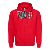 Red nicu Zipper Hoodie - Zillion Design Studio