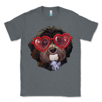 Charcoal Heather Havanese dog with love glasses Classic Tee - RanaPortraitStore