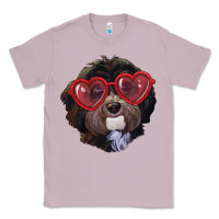 Lilac Havanese dog with love glasses Classic Tee - RanaPortraitStore