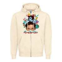 Sandshell teacher life messy bun Zipper Hoodie - texasbilliewilder
