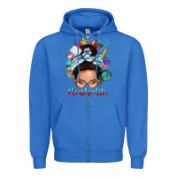 True Royal teacher life messy bun Zipper Hoodie - texasbilliewilder