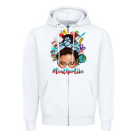 White teacher life messy bun Zipper Hoodie - texasbilliewilder