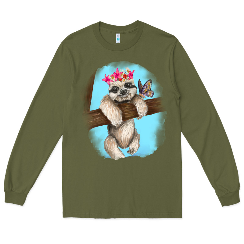 Baby Sloth Long Sleeve Tee by RanaPortraitStore | Teevron