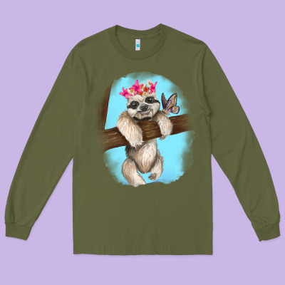 Long Sleeve Tee baby sloth