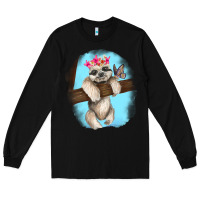 Black baby sloth Long Sleeve Tee - RanaPortraitStore