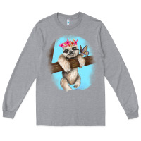 Heather Grey baby sloth Long Sleeve Tee - RanaPortraitStore