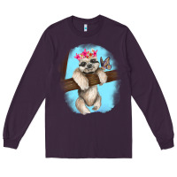 Plum baby sloth Long Sleeve Tee - RanaPortraitStore