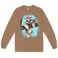 Toasted Coconut baby sloth Long Sleeve Tee - RanaPortraitStore