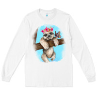 White baby sloth Long Sleeve Tee - RanaPortraitStore