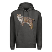 Charcoal Heather Bobcat Premium Hoodie - LillyAllenDesigns