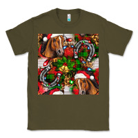 Army Green christmas horse leopard Classic Tee - FaDigitalArtStudio