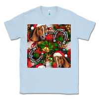 Dusty Blue christmas horse leopard Classic Tee - FaDigitalArtStudio