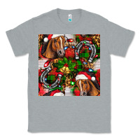Heather Grey christmas horse leopard Classic Tee - FaDigitalArtStudio