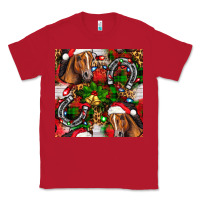 Red christmas horse leopard Classic Tee - FaDigitalArtStudio
